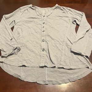 Neon Buddha Grey Cotton Top- Medium